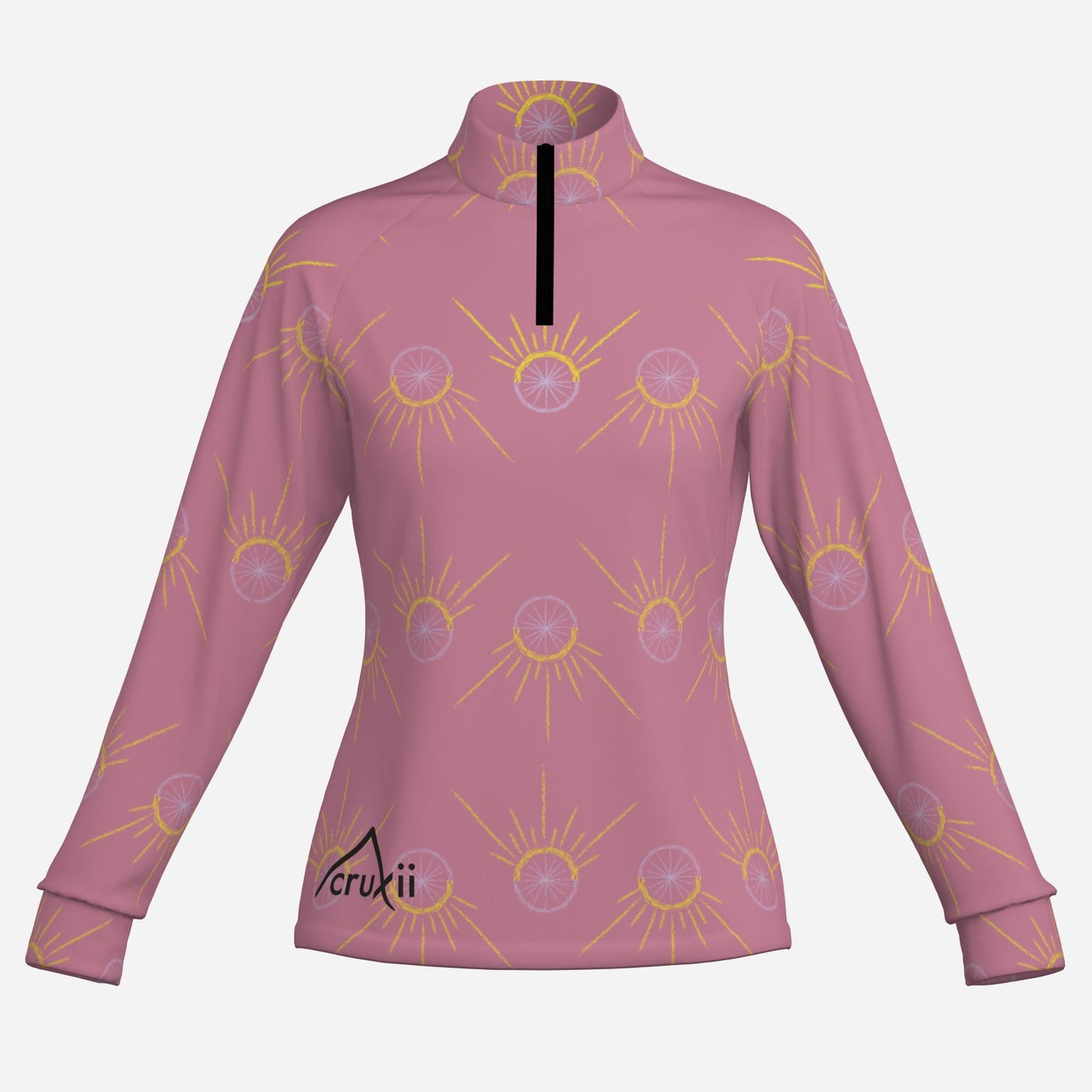 Sunny Spin Women's Quarter Zip Long Sleeve Shirt