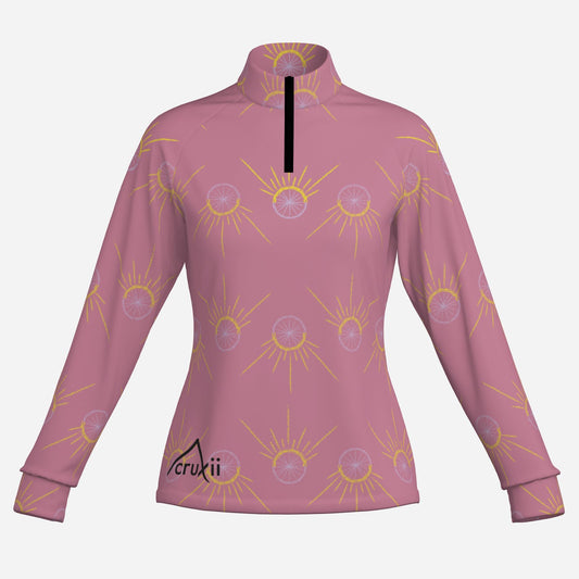 Sunny Spin Women's Quarter Zip Long Sleeve Shirt