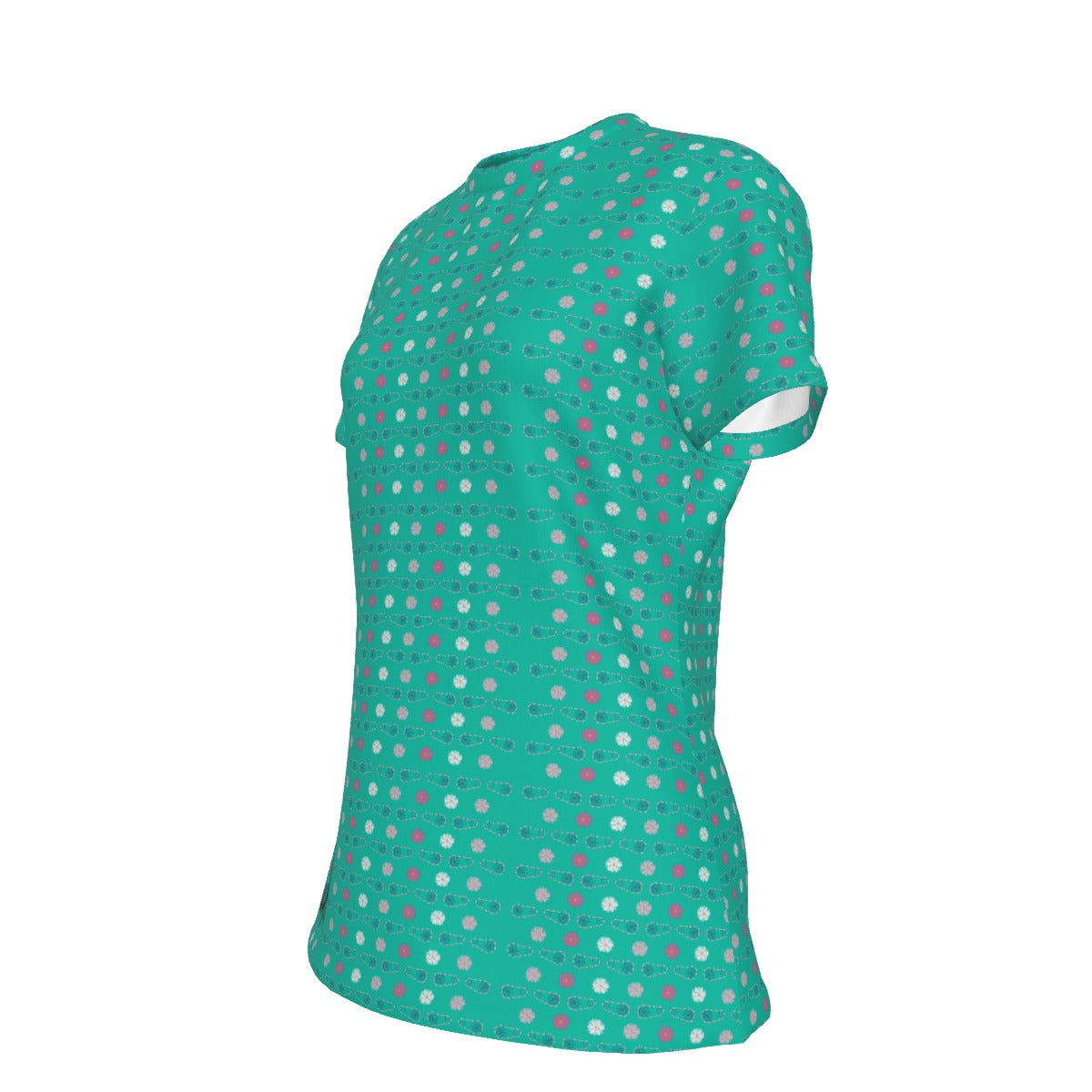 Daisy Chain Microprint Women's Cotton T-Shirt